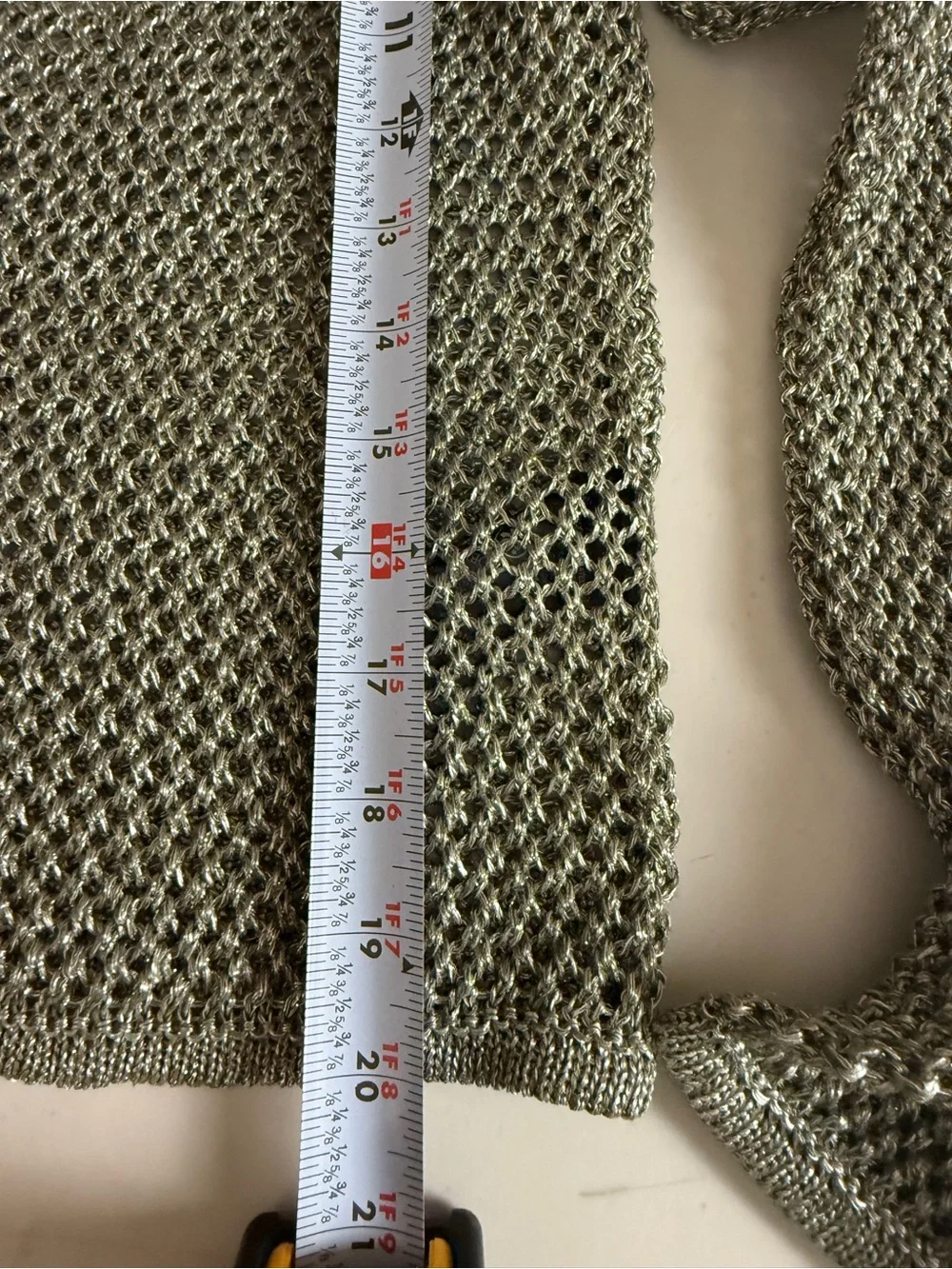 Anthropologie Metallic Open-Knit Long Sleeve Top - Bronze